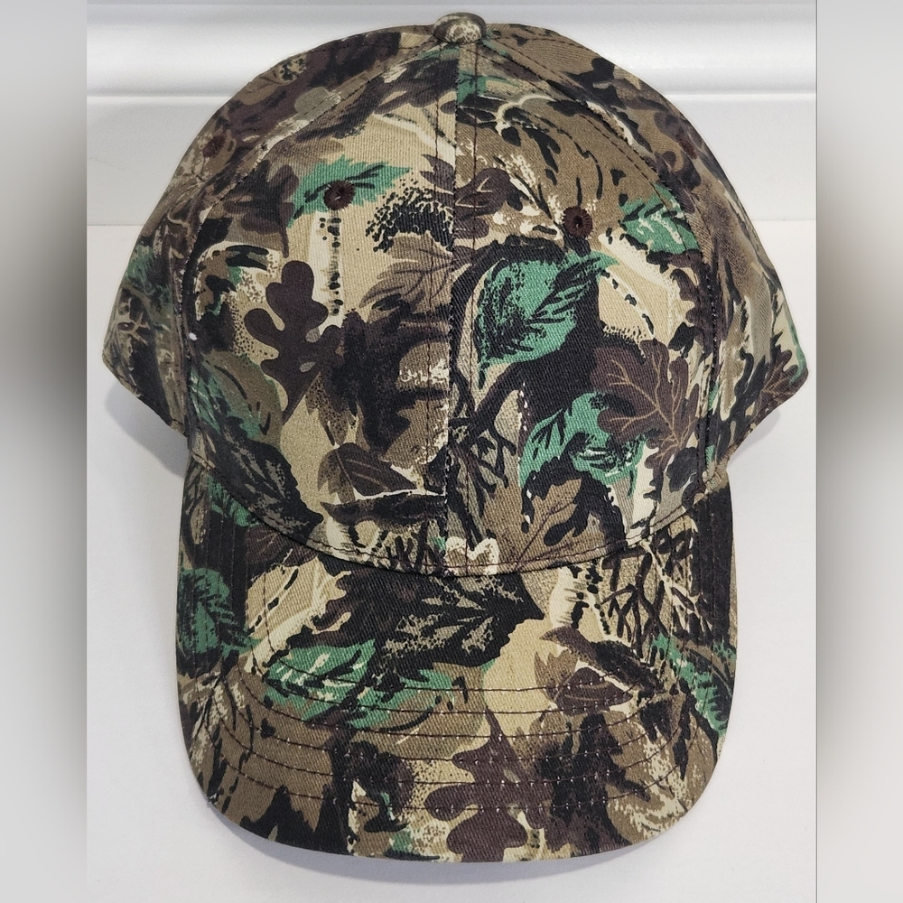 Green and Brown Adjustable Camouflage Cap NWOT